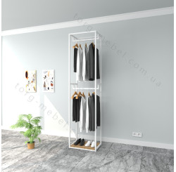  Двоповерхова стійка вішалка для одягу розбірна металева 0182